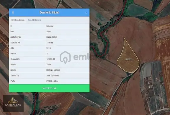Silivri Küçük Kılıçlı Da Satılık Tek Tapu 12 800 M2 Tarla 1