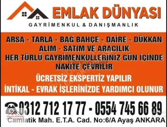 Ayaş Başayaşta Süper Konumda Baraj Üstü Tarla 2