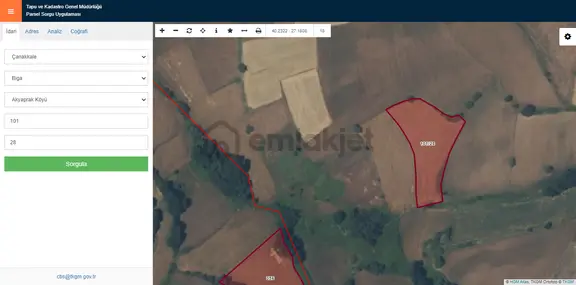 Çanakkale-biga-akyaprak Köyü 4515m2 Müstakil Tapu Tarla 2