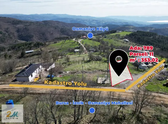 İznik Osmaniye'de Göl Manzaralı, Yola Cephe Yatırımlık Arsa 1