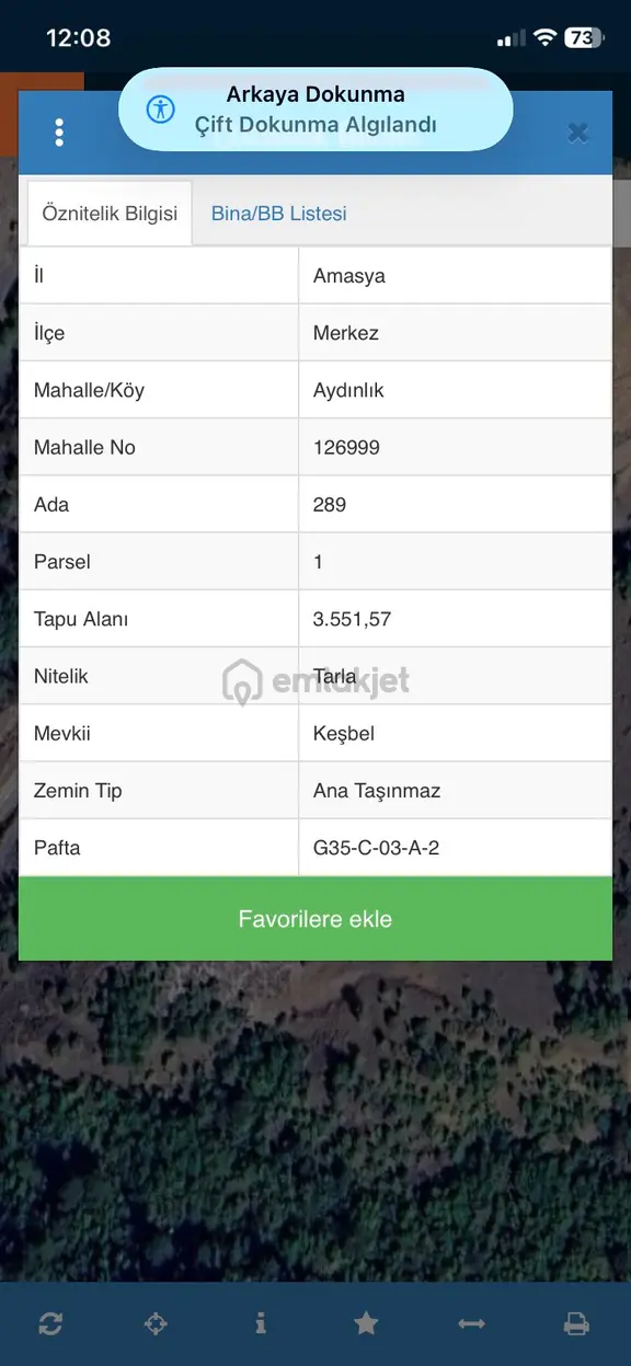 Amasya Aydınlık Köyü Satılık Tarla 3551 Mk. 2