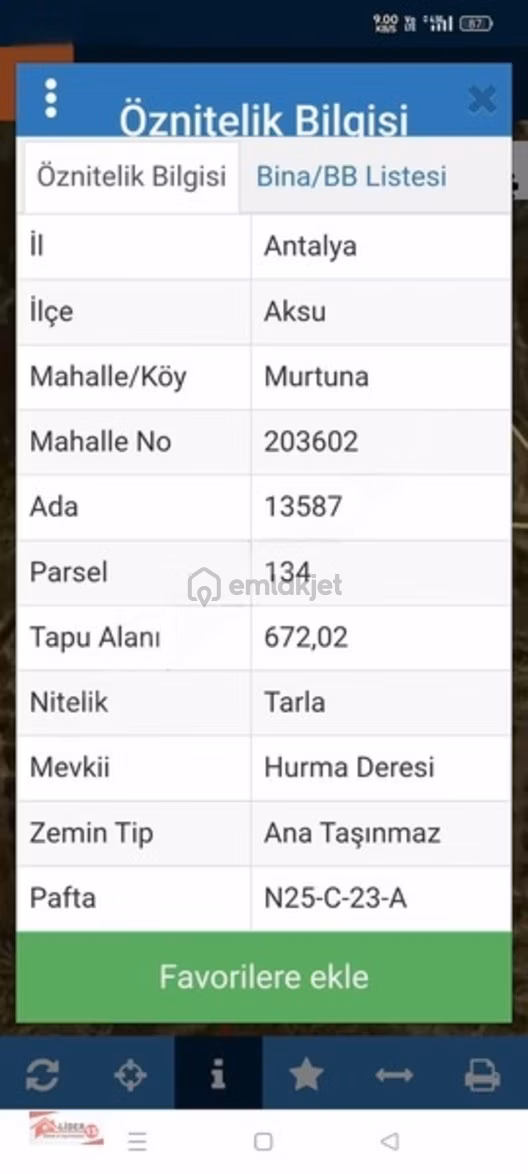 Antalya Aksu'da 1898 M² Satılık Tarla 2