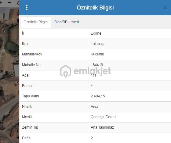 Edirne Lalapaşa Küçünlü Köyü Köy İçi Arsa 2