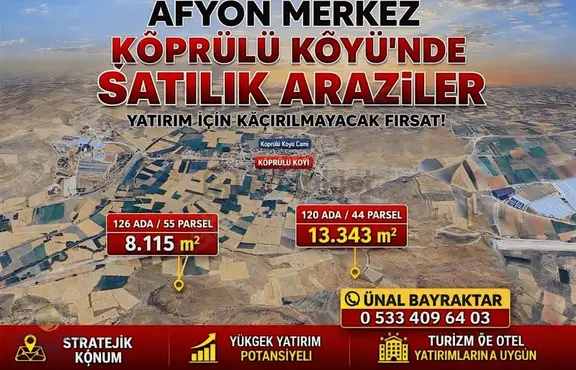 Afyon Köprülü Köyü'nde Satılık 2 Adet Fırsat Arazi 1