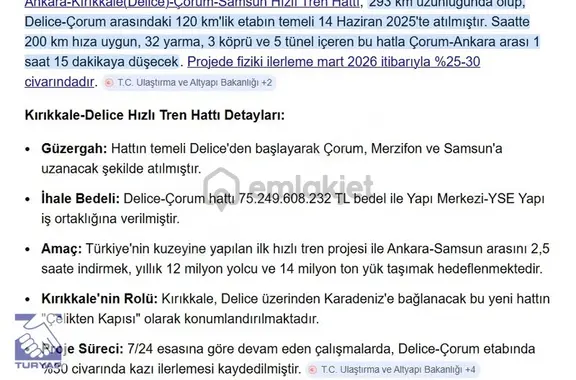 Delice De Kırıkkale Ankara Yolu Üzerinde Tek Tapu İmara Sıfır 2