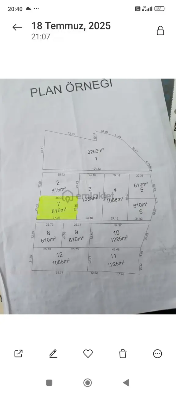 Akgün Kurumsal'dan Kapaklı Uzunhacı Köyünde Satılık 815 M2 Tarla 2