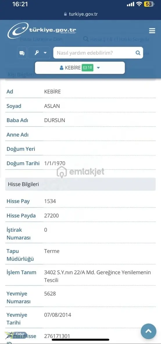 Termede İmara Sıfır Satılık Fındık Bahçesi (hisseli) 2
