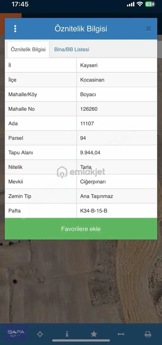 Kocasinan Boyacı Mah. Yatırımlık 9944 M2 Satılık Tarla 1