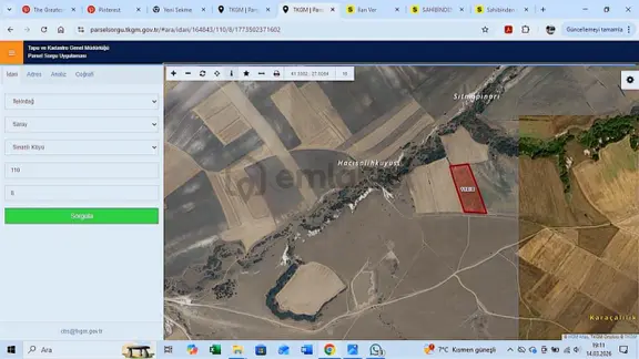Tekirdağ Saray Sinanlı 14500 M2 Tek Tapu Satılık Tarla 2