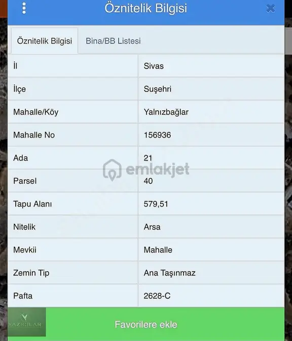 Sivas Suşehri Yanlızbağlar 3 Kat İmarlı Arsa 2