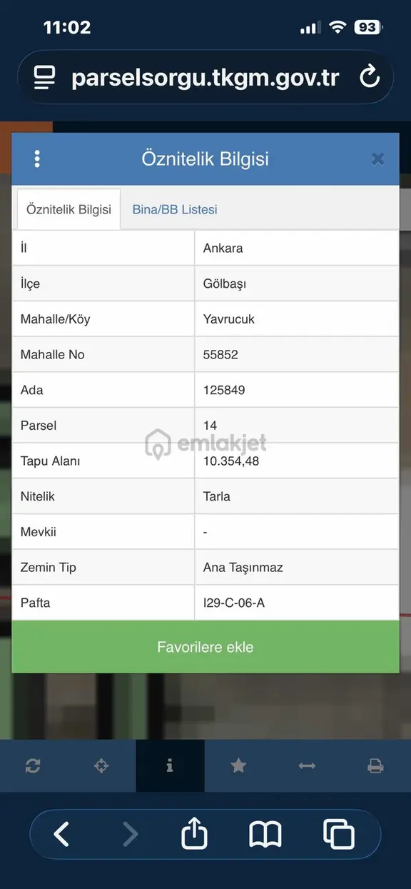 Gölbaşı Tek Tapu Tarla 1