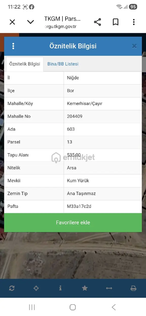 Niğde Bor Kemerhisar/çayır Da Satılık Villa Arsası 1