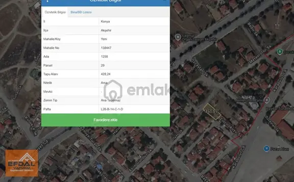 Efdal Yatırımdan Akşehir/yeni Mah. 5 Dairelik Müstakil Arsa! 1