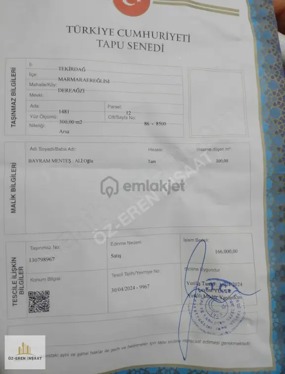 Yeniiçiftlik'te Denize Yakın 300m² Villa İmarlı Satılık Arsa 2