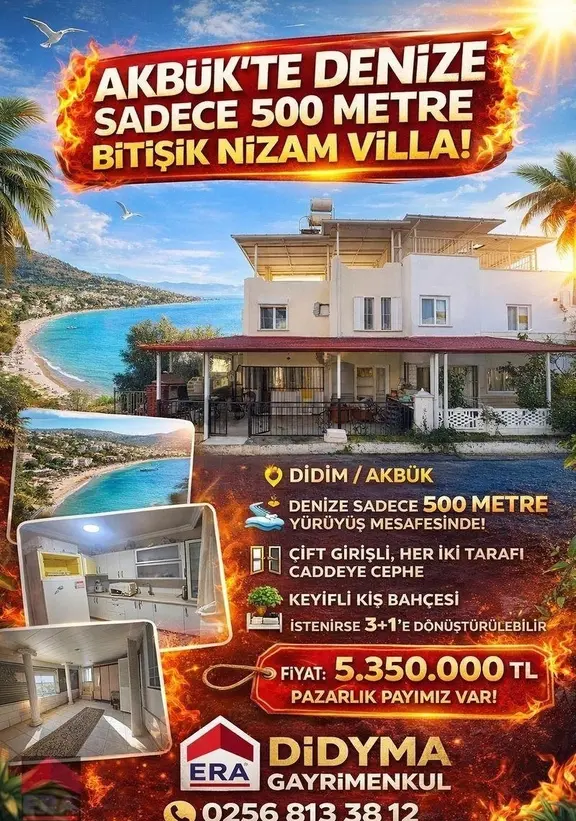 Didim Akbük Te Satılık 2+1 Bahçeli Yazlık 1