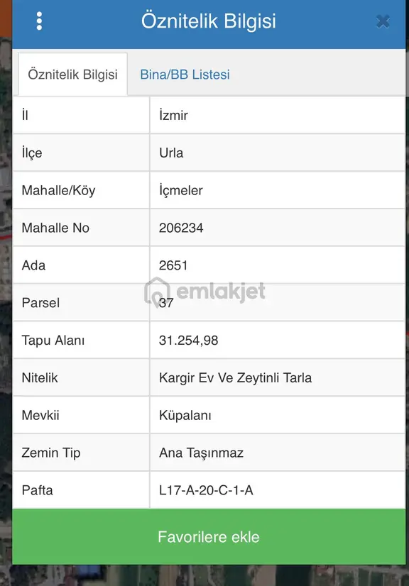 Urla İçmeler’de Satılık Hısselı Tarla | 434 M² Pay 1