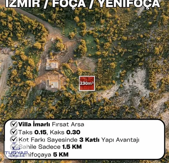 Turyap'tan Foça Sazlıca 'da Harfiyatsız Satılık Arsa 1