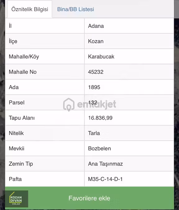 Kozan Divan Emlak'tan Karabucak'ta 16.837 M2 Hurma Bahçesi 2
