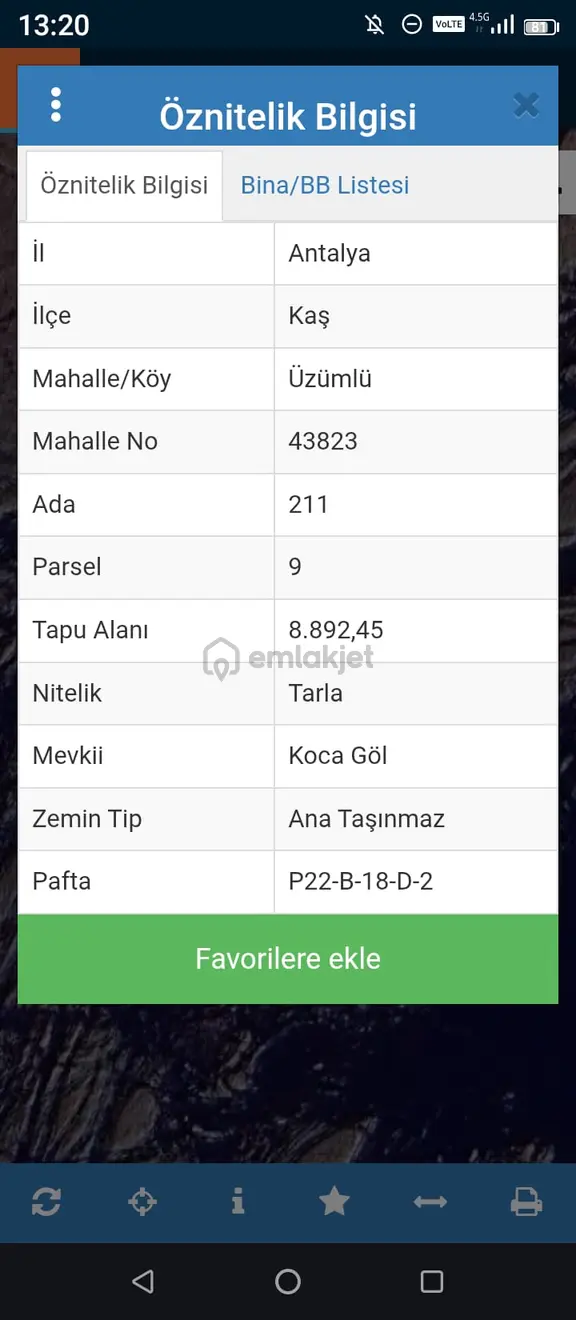 Acil Satılık Kaş Üzümlü'de Tek Tapu Tarla 2