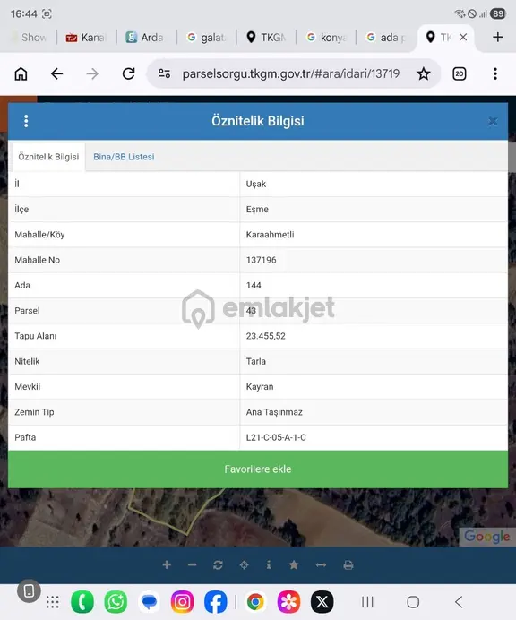 Eşme Karaahmetli 'de Satılık Tarla 2
