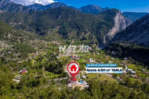 Alanya Dim Alacami’de 4.101 M² Tarla Ve 4+1 Satılık Müstakil Ev 2