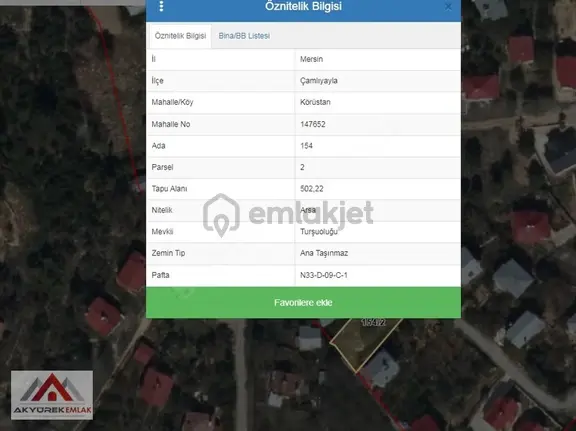 Acil Satılık Villa İmarlı E 0.40 Atdağı Mevki 502 M2 15m Yola C. 1