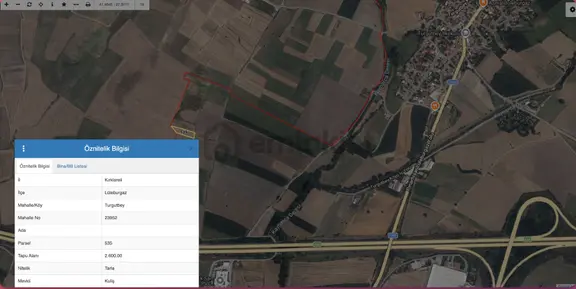 Lüleburgaz Turgutbey'de Satılık 2.600 M² Tarla 1