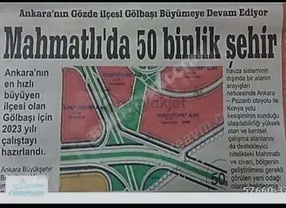 Gölbaşı Mahmatlı'da Konut İmarlı, Köşe Parsel Satılık Arsa 2