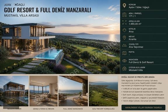 Söke Ağaçlı'da Deniz Manzaralı Villa Arsası 1