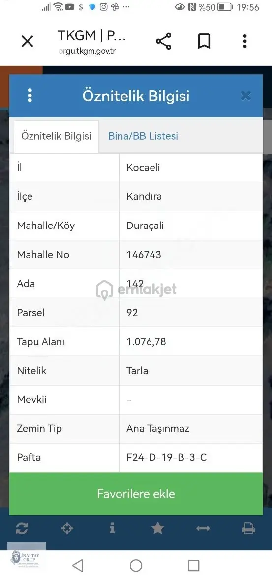 Kandıra Duraçalide Köyünde Uygun 1076m2 1