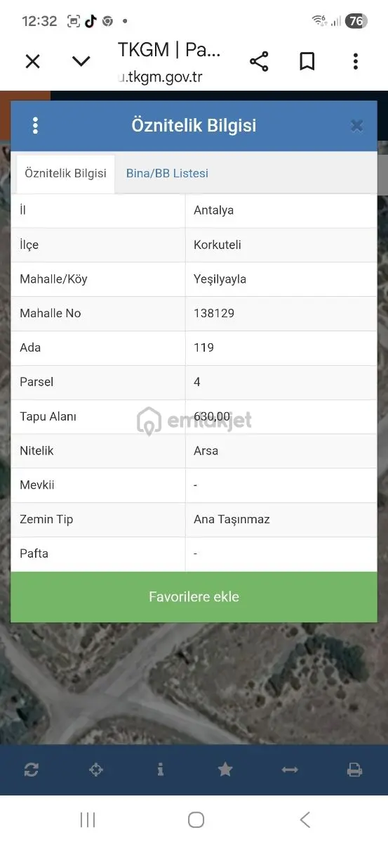 Acil Satılık! Korkuteli Yeşilyaylada Yatırımlık Arsa 1