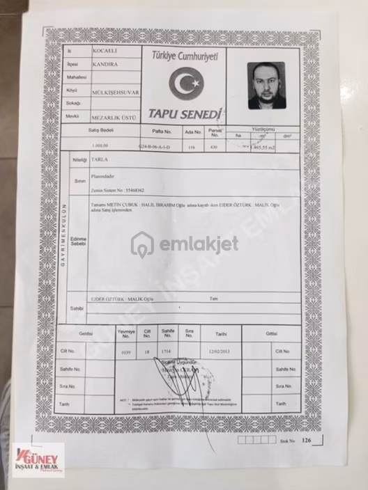 Kandıra Mülkişehsuvar'da Satılık 1.465 M² Tarla Vasfında Arsa 1