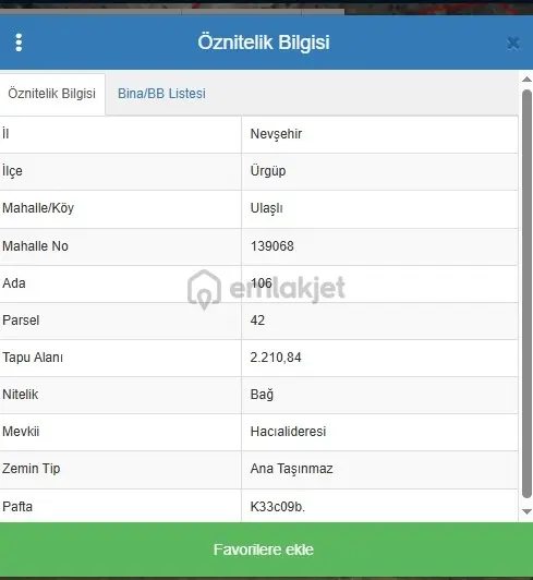Ürgüp Ulaşlıda 2.210 M2 Bağ 2