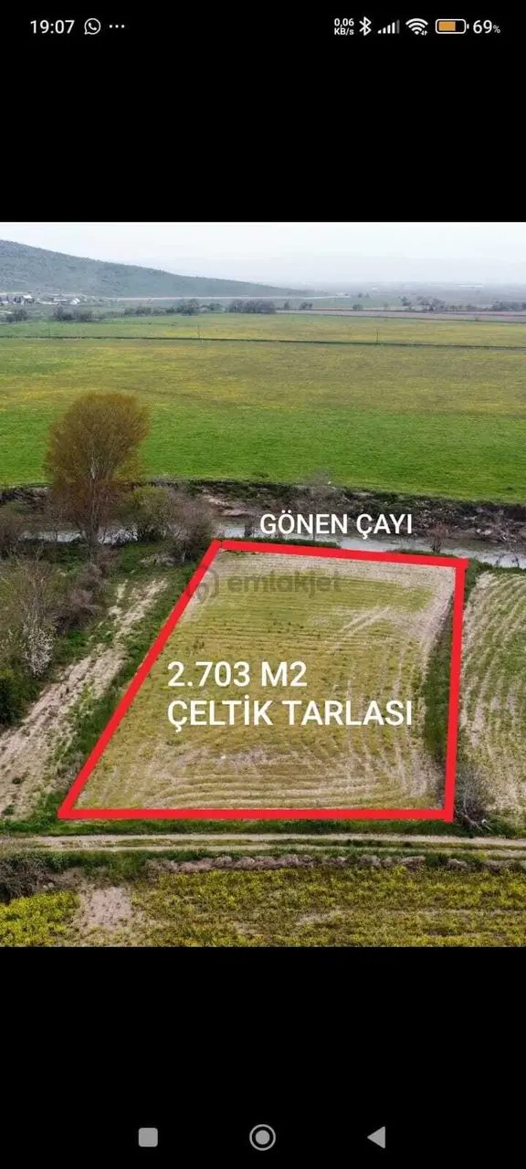Balıkesir Gönen Bostancı Mahallesi Satilik Çeltik Tarlası 2