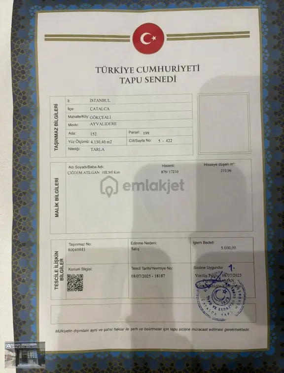 Çatalca Gökçeali Mahallesi 211 M2 Parselizasyonu Yapilmis Arsa 2