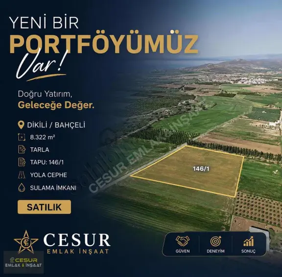 İzmir Dikili Bahçelide Yolun Altında Tarla 2