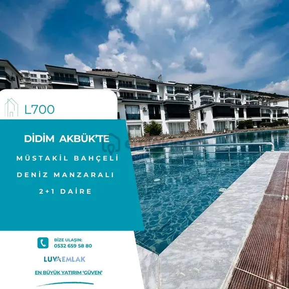 Didim Akbük'te Deniz Manzaralı Müstakil Bahçeli 2+1 Daire 1