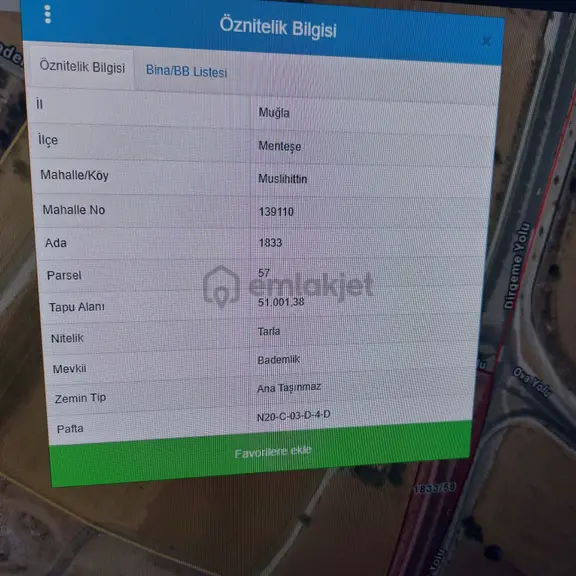 Muğla Merkez Musluhittin De 443.m2 Yatırıma Çok Uygun Tarla 2