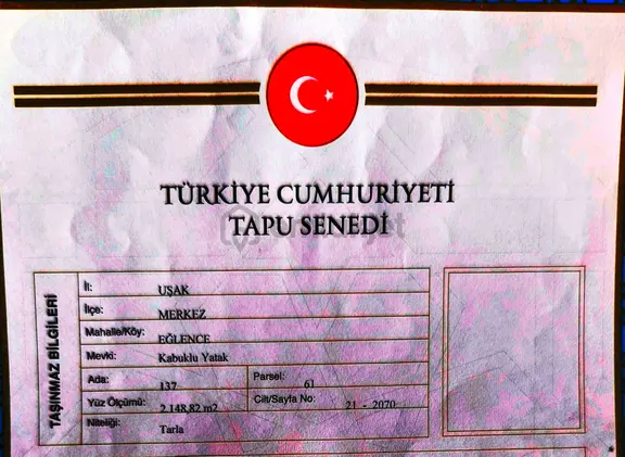 🌿 Uşak Eğlence’de 2.148 M² Yatırımlık Fırsat! 🌿 1