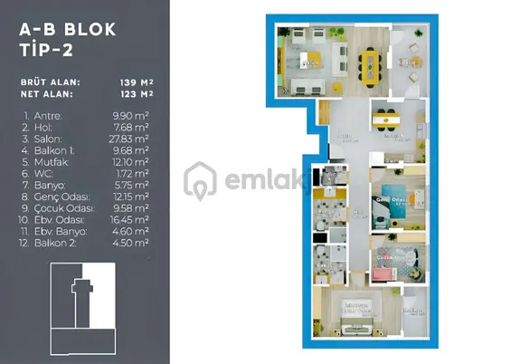 Cumhuriyet Mahallesinde 3+1 Fırsat Satılık Daire 2