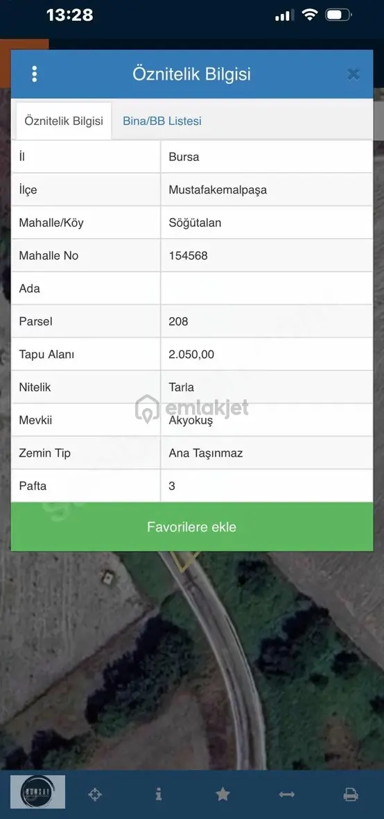 Mustafakemalpaşa Söğütalanda Ana Yola Cepheme Satılık Tarla 1
