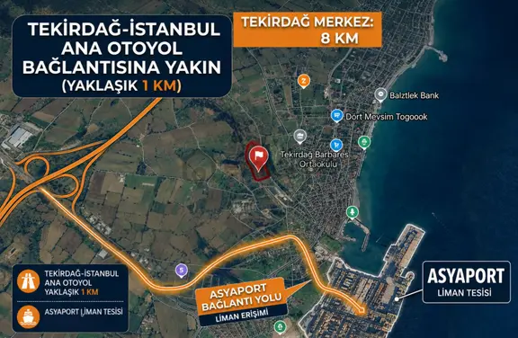 Sahibinden Acil Satılık Eşsiz Konum Ve Nitelikte İmarlı Arsa / 16.700m2 Asyaport Limana 400mt. 2