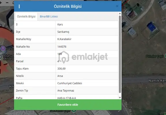 Kars Sarıkamış Şehitler Anıtı Yanında Satılık Arsa 1