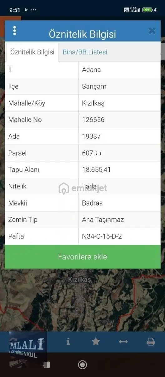 Kızılkaş Da Satılık Tarla 18,665 M2 2