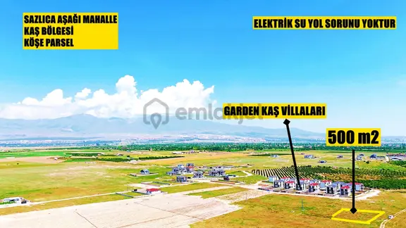 Sazlıca Aşağı Mahalle Kaş Mevki Köşe Parsel 500 M2 Arsa 1