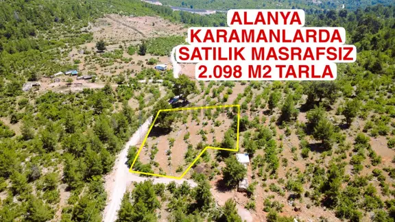 Alanya Karamanlarda Satılık 2.098 M2 Müstakil Tarla 1