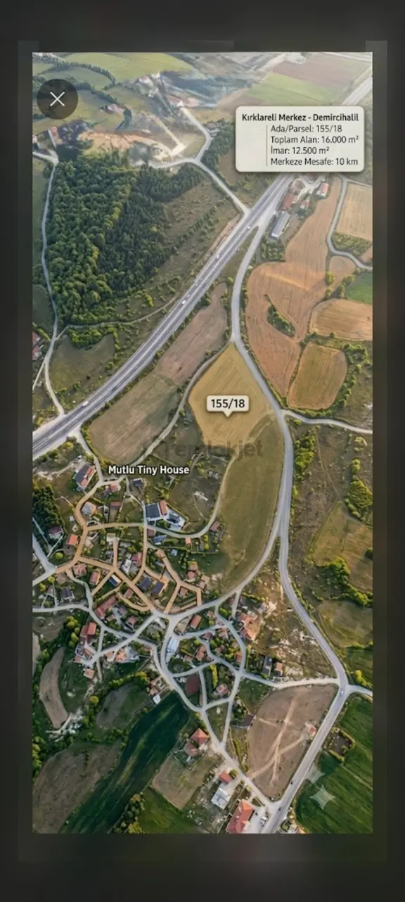 Kırklareli Merkez Demircihalil 16 Dönüm Satılık Projelik Arazi 2