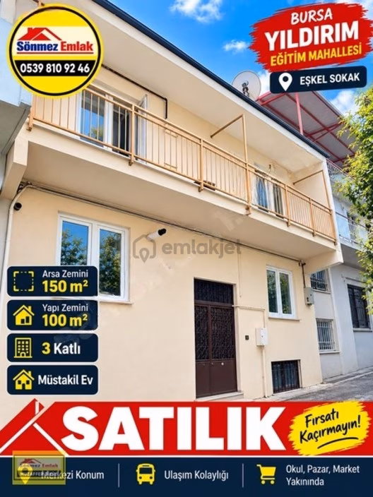 Yıldırım Eğitim Mh Eşkel Sk Satılık İkikatlı 350m2 Müstakil Ev 2
