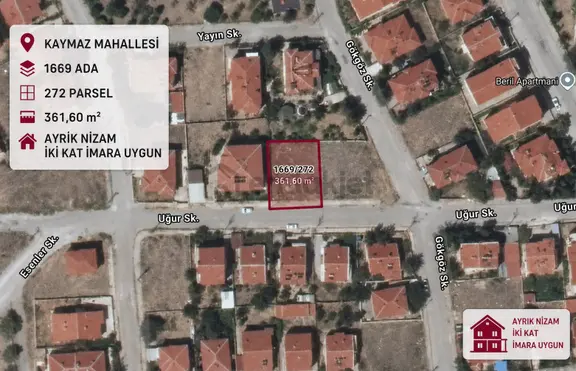 Yaman'dan Bolvadin Kaymaz Mah. 361 M² Satılık Arsa 2