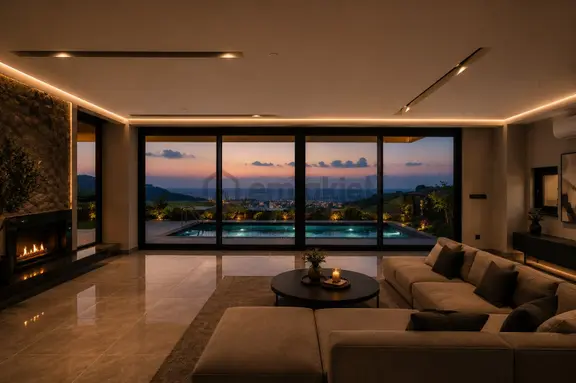 Alanya'da Müstakil 3+1 Villa, Full Deniz Manzaralı Özel Bahçeli 1